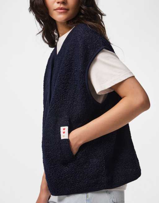 Pieces vest i marineblå, 4 af 6