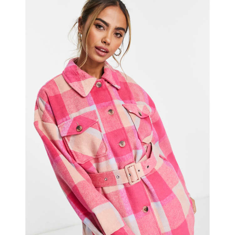 Gilet Matelassé Femme CJ Banks Taille 1X – Rose à Carreaux, Boutons Ranch, Idéal Mi-saison
