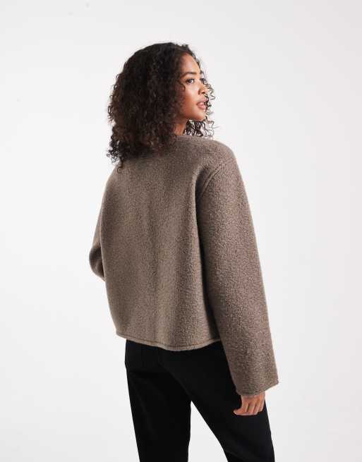Pieces veste courte teddy marron Morel, 4 de 4