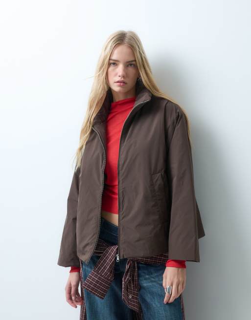 Pieces veste matelassée à col cheminée avec finitions à brandebourgs marron, 3 de 4