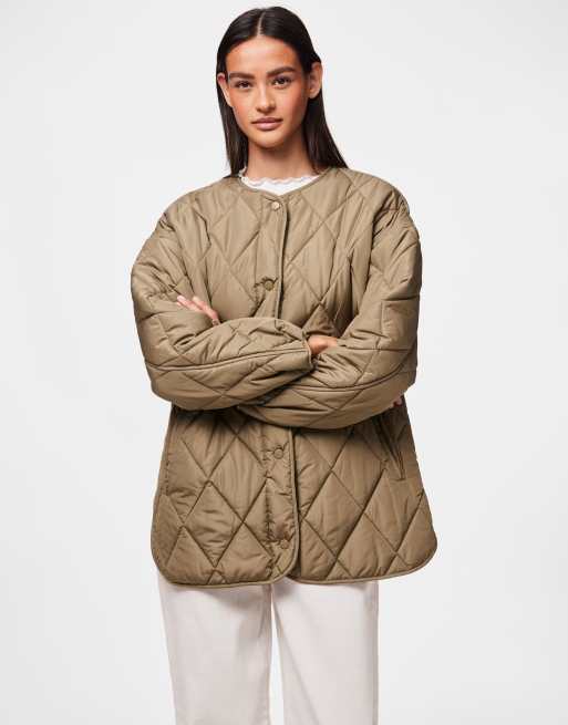 Pieces - Veste matelassée - Marron
