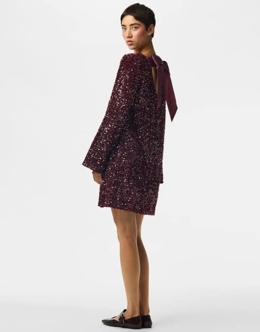 Pieces vestido color burdeos, 5 de 7