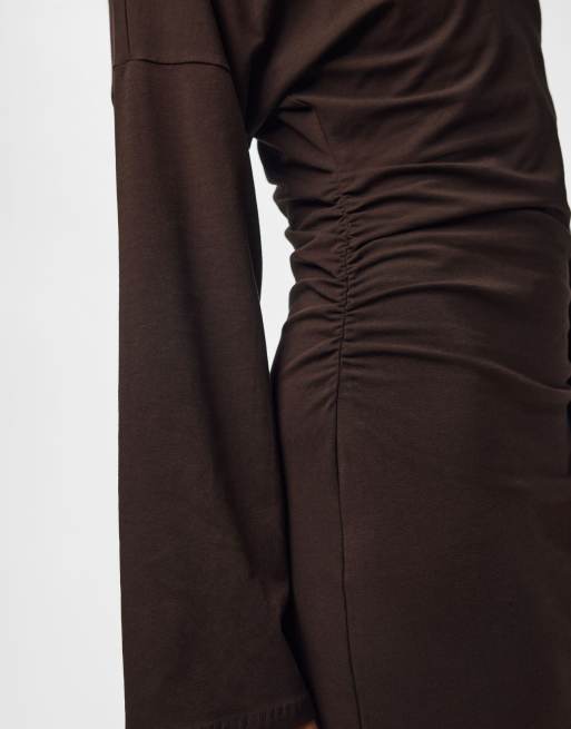 Pieces Vestido corto en ciruela chocolate, 4 de 7