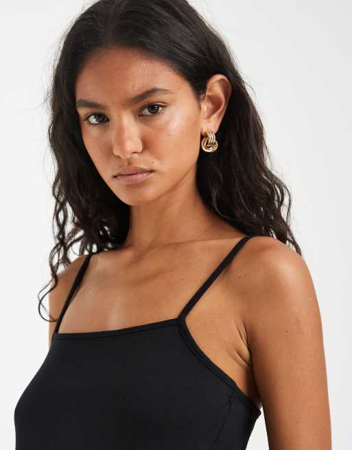 Pieces - Vestido corto negro estilo babydoll de tirantes, 2 de 4