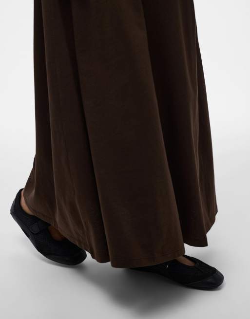 Pieces - Vestido maxi en hot fudge, 6 de 7