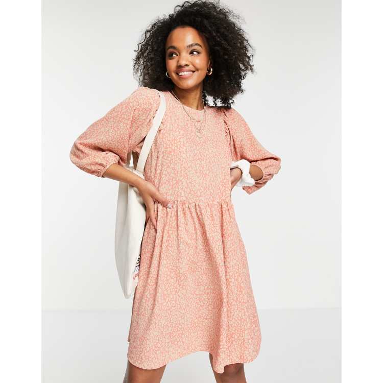 Asos Donna Abbigliamento Vestiti Vestiti grembiule Vestito grembiule in poliestere corallo con stampa MULTI 