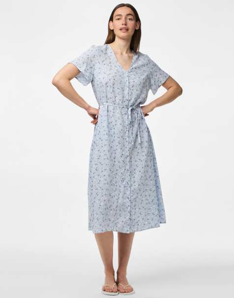 Pieces - Vestito midi blu chiaro - view 1