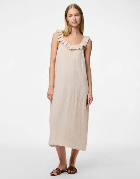 Pieces - Vestito midi grigio argento - view 1