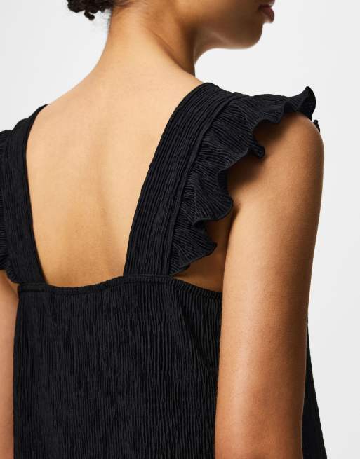 Pieces - Vestito midi nero, 4 di 5