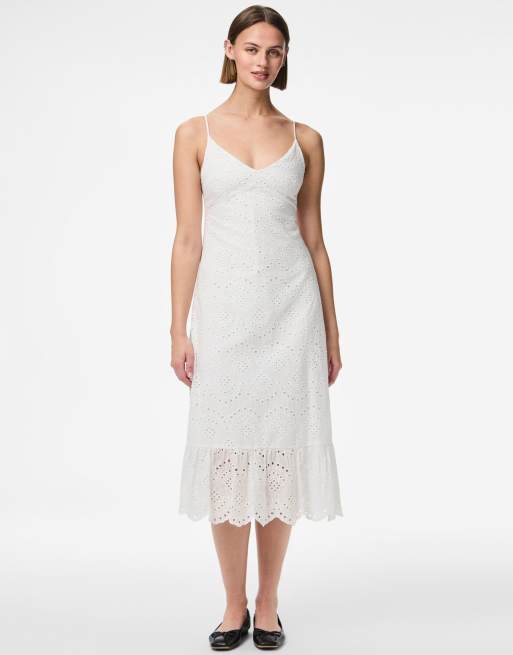 Pieces - Vestito senza maniche bianco acceso