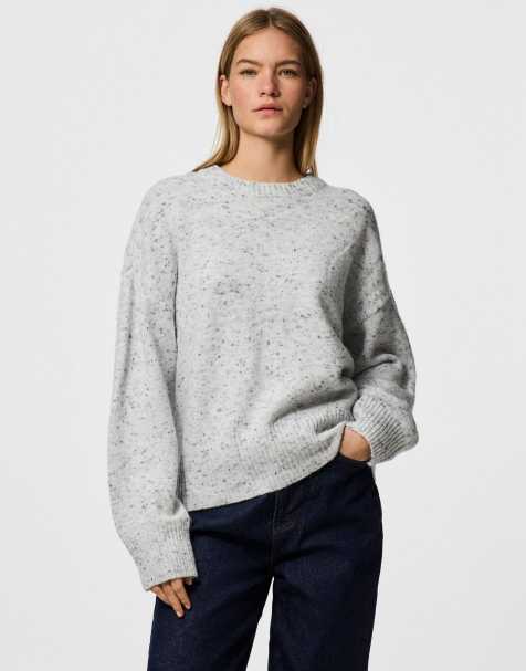 Pieces – Vit, stickad tröja - view 1