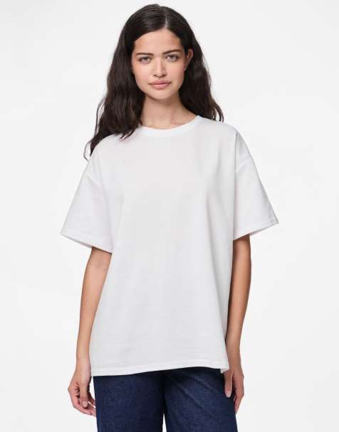 Pieces – Vit t-shirt i oversize - view 1