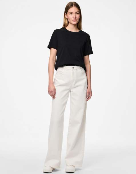 Pieces – Vita jeans med vid passform - view 1