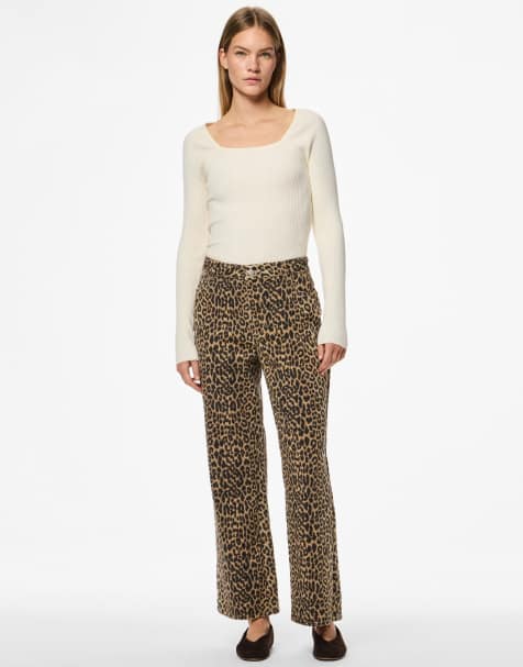 Pieces – Vita jeans med vida ben - view 1