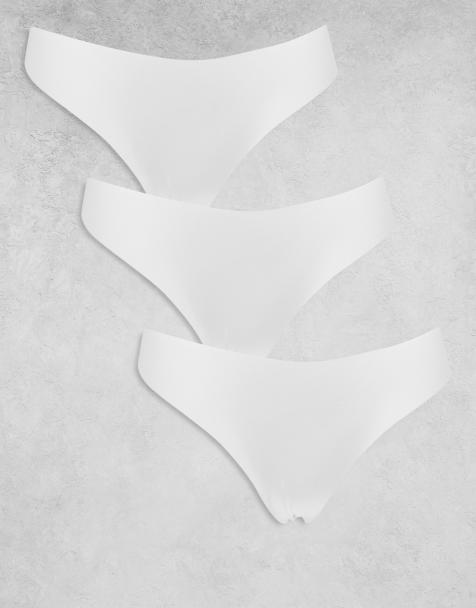 Pieces – Vita stringtrosor i seamless-design, 3-pack - view 1