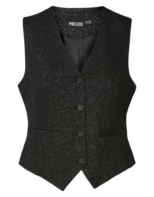 Pieces Waistcoat in black, 6 of 7