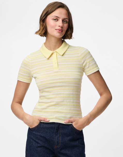 Pieces Polo shirt in french vanilla