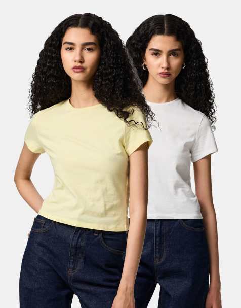 Pieces T-shirt in french vanilla