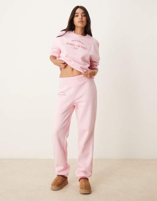 Pink outlets logo sweat set