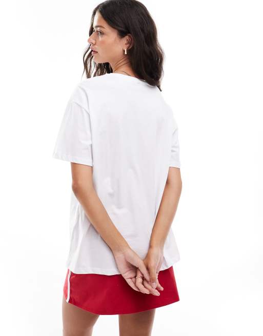 Pieces – Wellness – Vit t-shirt i oversize med "sports & running club"-tryck, 4 av 4