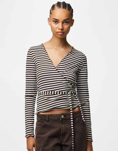 PIECES – Wickeloberteil in Hot Fudge - view 1