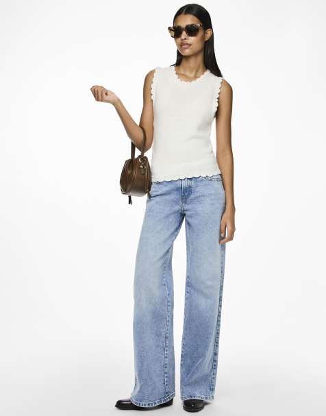 Pieces Wide fit jeans in light blue - view 1