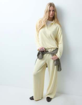 Pieces Wide Leg Joggers Co-ord In White
