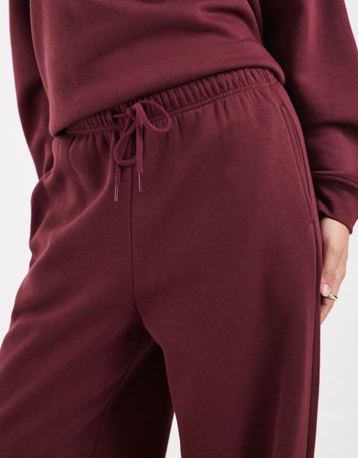 Pieces wide leg joggingbukser i bordeaux, 3 af 5
