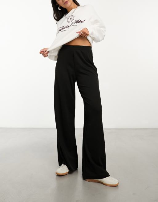Pieces wide leg pants in black