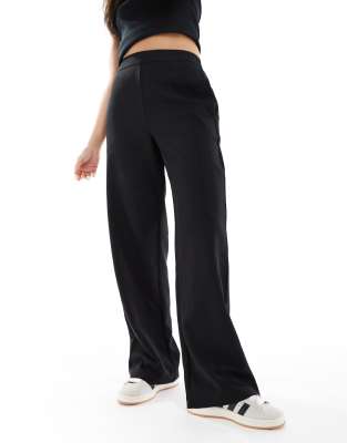 Shop Pieces Wide Leg Pants In Black