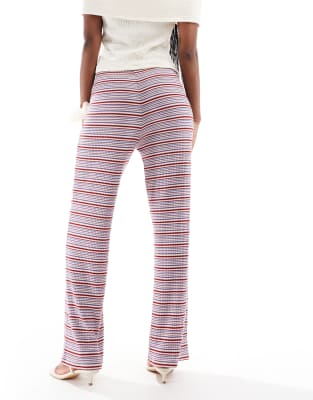 Pieces Wide Leg Ribbed Pants