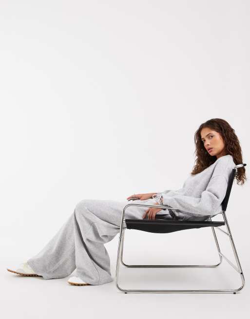 PIECES oversized sweat set in light heather gray, 3 of 3