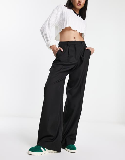 Asos design wide leg 2025 trousers with pleat detail