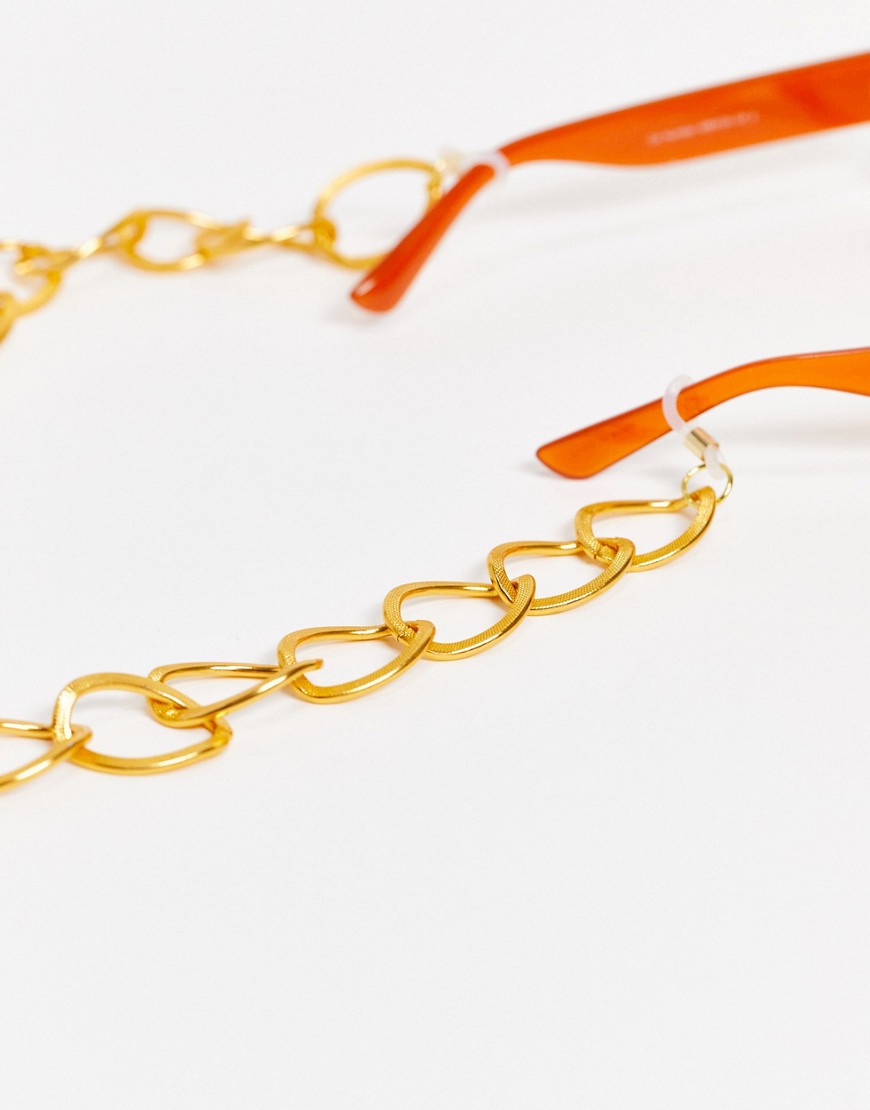 Pieces wide link sunglasses chain in gold