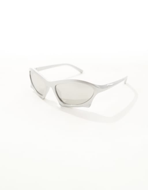 Pieces wrap around visor sunglasses with mirror lens in  display picture 3