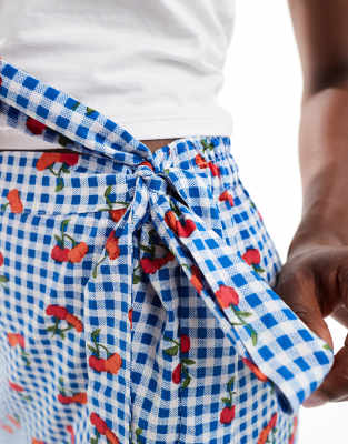 Pieces Wrap Front Mini Skirt In Multi