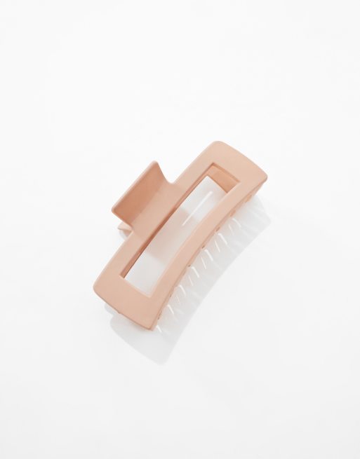 Pieces XL rectangle hair claw clip in neutral, 2 of 4