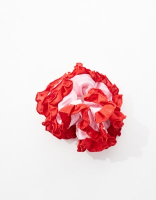 Pieces Xl Ruffle Trim Scrunchie