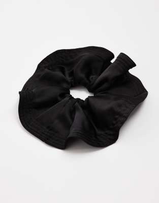 Pieces Xl Satin Scrunchie In Black