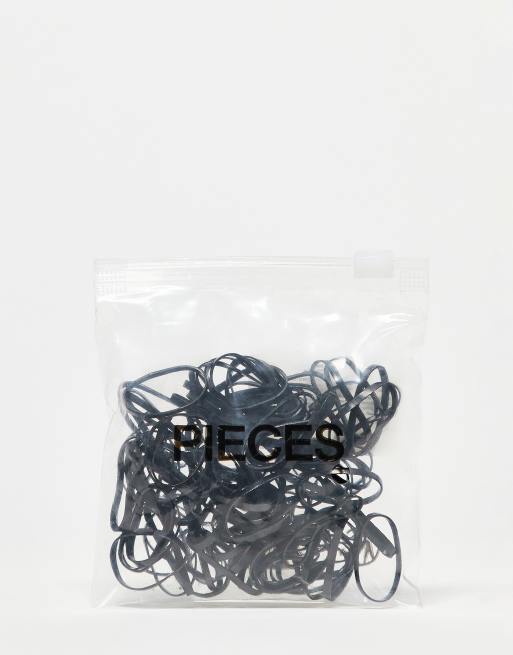 Pieces – Zestaw 100 czarnych elastycznych gumek do włosów, 2 z 3