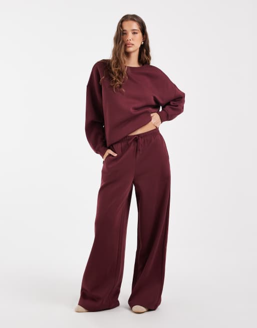Pieces – Bordowy dres oversize, 3 z 3