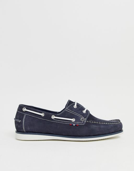 Pier One boat shoes in navy suede | ASOS
