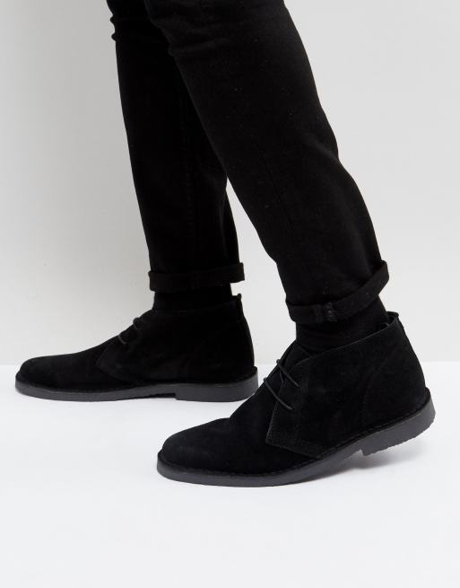 Pier One - Desert boots neri in camoscio