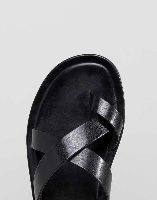 Pier One LEATHER UNISEX - Slippers - black 