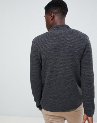 STRUCTURED Knitted Pullover, Dark Grey