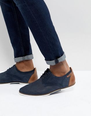 Pier One suede casual lace ups in navy 