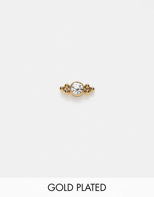 Piercing labret chapado en oro con diseño de esferas de Kingsley Ryan