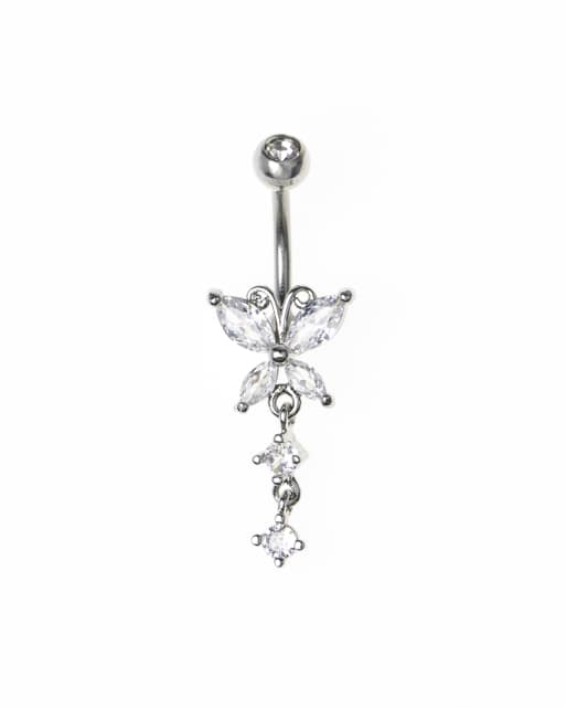 Piercing para el ombligo plateado de acero quirúrgico de Lovisa