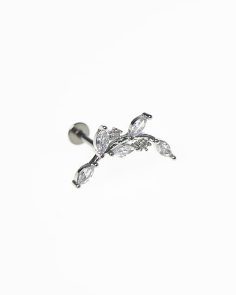 Piercing plateado con diseño de vid curvada y parte trasera plana de acero quirúrgico de Lovisa - view 1