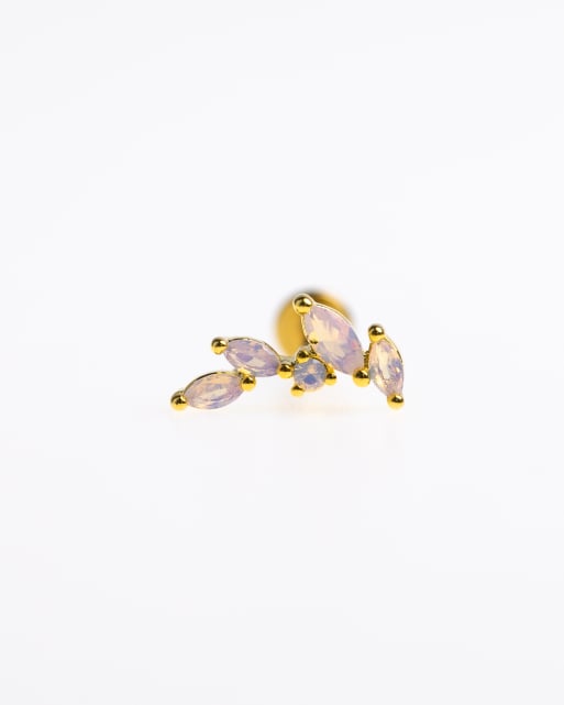 Piercing trepador dorado con cristales de corte marquesa y parte trasera plana de acero quirúrgico chapado en oro de Lovisa 
